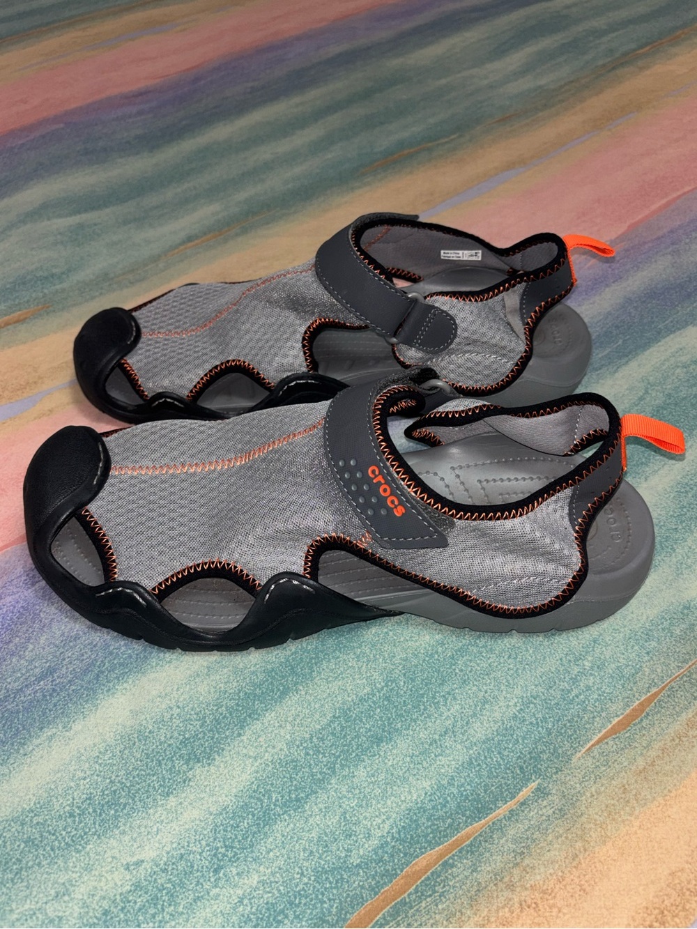 Crocs Men's Swiftwater Smoke and Graphite Sandals and Floaters men’s size 15